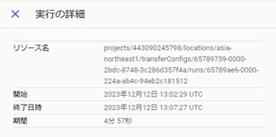 データ転送には4分57秒の時間を要していた