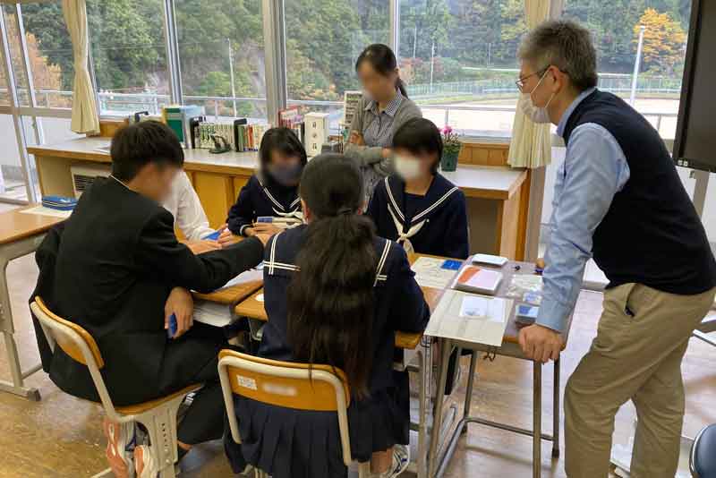 トライアルの様子：津和野町立日原中学校