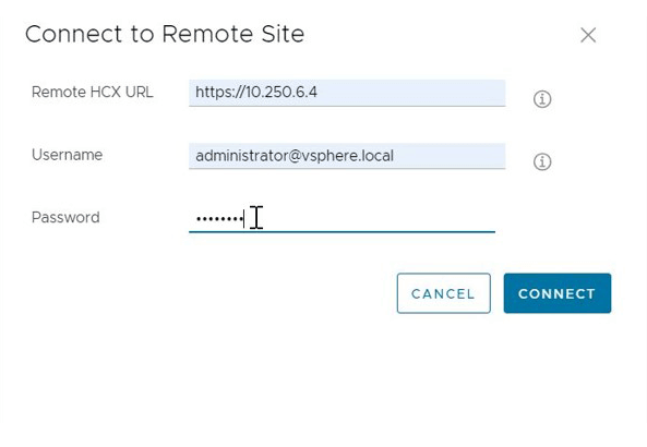 「Connect to Remote Site」ポップアップ