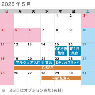 2025年5月のカレンダー